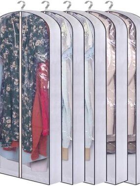 Garment Bags Long Dress Storage Closet Hanging Cover Zipper Breathable 5 Pack
